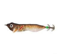 SiSinkal Calamares LED de pesca de 8 cm con luces intermitentes y ojos 3D, ganchos luminosos con doble paraguas para una noche eficaz para pesca de pulpo (marrón)