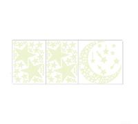 SiSinkal Calcomanías de pared que brillan en la oscuridad, luna y estrella, para habitaciones de niños, PVC, autoadhesivas, luminosas, para dormitorio, techo, guardería, decoración