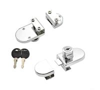 SiSinkal Cerradura de gabinete de vidrio sin taladro, cerradura de vitrina de aleación, sistema de bloqueo seguro con llave para minoristas, joyería, escaparate del hogar, puertas de vidrio grueso