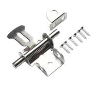 SiSinkal Cerrojo de seguridad de acero inoxidable grueso para puertas de madera, ventanas, seguridad, acabado plateado, tipo B, 32 x 45 mm, con tornillos de fijación, jardín en casa (plateado B)