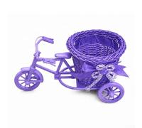 SiSinkal Cesta de mimbre de plástico tejido para manubrio, almacenamiento de flores artificiales, exhibición decorativa, resistente a la intemperie, fácil de limpiar, para ciclismo, desplazamientos