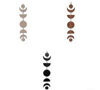 SiSinkal Colgante de pared minimalista de madera de sol y luna, arte de boj de 60 cm para decoración bohemia del hogar, colgante de madera nórdica para dormitorio, sala de estar, guardería (1 juego)