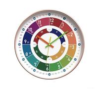SiSinkal Colorido reloj de pared de cuarzo de dibujos animados silencioso analógico grande 30CM herramienta de enseñanza de tiempo de lectura fácil para niños aula cocina escuela (1)