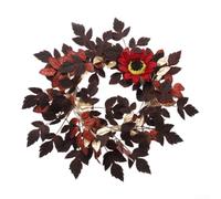 SiSinkal Corona artificial de 18 pulgadas para girasoles hojas oscuras tela de seda de 45 cm para puerta delantera Halloween Acción de Gracias otoño decoración del hogar