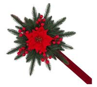 SiSinkal Corona de Navidad Aguja de pino hecha a mano Decoración de puerta para ventana de entrada de estilo americano 37 cm (B)