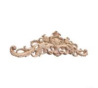 SiSinkal Decoración de pared de madera de caucho hecha a mano para el hogar, diseño de interiores, talla floral, arte de madera natural, 45 x 12 cm, para sala de estar, dormitorio, entrada (estilo 5