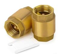 SiSinkal DN20 Válvula de retención vertical de latón de 1/2 pulgada NPT hembra de rosca para fontanería, tubería de agua, piscina para manguera de jardín, resistente, ajuste sin retorno, amarillo