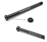 Sisinkal Eje pasante de bicicleta 142x12mm P1.0 Φ12x168L para rosca M12 19L aleación de aluminio negro con arandela plana cónica para marco MTB