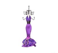 SiSinkal Elegante soporte de exhibición de joyas para collares y aretes, organizador de resina para tocador del hogar (terciopelo morado)