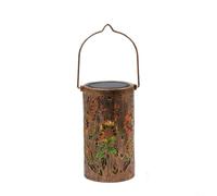 SiSinkal Farol solar para proyección de flores de mariposa LED de hierro resistente a la intemperie, luz de jardín de carga dual de 12 x 3.94 pulgadas para decoración de patio al aire libre (C)