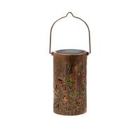 SiSinkal Farol solar para proyección de flores de mariposa LED de hierro resistente a la intemperie, luz de jardín de carga dual de 12 x 3.94 pulgadas para decoración de patio al aire libre (A)