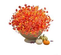 SiSinkal Flores artificiales de otoño resistentes a los rayos UV, petunias de plástico para jardín al aire libre, patio, granja, decoración de 35 cm, plantas realistas