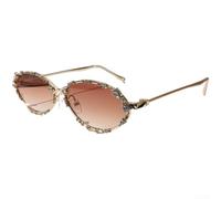 SiSinkal Gafas de sol de ojo de gato para mujer, marco de diamante de metal UV400, lente gris dorado para viajes de moda (E)