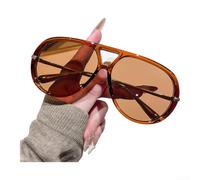 SiSinkal Gafas de sol retro de gran tamaño con protección UV400, marco de policarbonato de metal ligero para mujeres de moda para viajes diarios (C6)