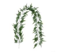 SiSinkal Guirnalda de cedro artificial de 5.9 pies con vegetación realista de PVC para decoración de árbol de Navidad, hogar, boda, fiesta (A)