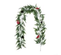 SiSinkal Guirnalda de cedro artificial de 5.9 pies con vegetación realista de PVC para decoración de árbol de Navidad, hogar, boda, fiesta (B)