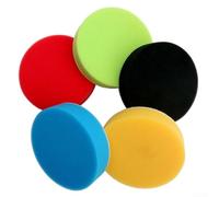 SiSinkal Kit de 5 almohadillas de esponja de pulido para encerar y pulir automóviles, corte pesado naranja, eliminación de remolinos negros, acabado azul, esmalte verde, aplicación de cera amarilla