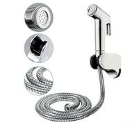 SiSinkal Kit de ducha de bidé de mano cromado con manguera de 1,5 m, spray higiénico para cuidado personal, baño de mascotas y riego de jardín, fácil de instalar, ajuste de media pulgada