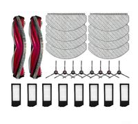 SiSinkal Kit de piezas de repuesto, para Yeedi, para aspiradora robot C12 Pro, juego de 26 piezas, con 2 cepillos de rodillo, 8 cepillos laterales y 8 paños de fregona para una limpieza eficiente del