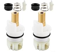 SiSinkal Kit de reparación de vástago de grifo compatible con fregadero de bañera y ducha, cartucho de repuesto de latón con asiento de goma y resorte, válvula de parada de giro de 1/4 para reparación