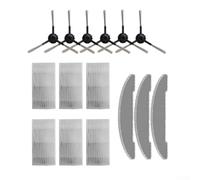 SiSinkal Kit de trapeador con filtro de cepillo lateral para Vexilar para Cleanova W11, 6 cepillos, 6 filtros, 3 almohadillas, piezas de repuesto para aspiradora limpieza profunda