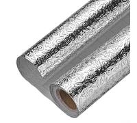SiSinkal Lámina de aluminio resistente al calor para paredes de cocina, protección contra aceite, agua y calor, respaldo de PVC con líneas de rejilla para un fácil corte y aplicación en suave (40 cm x