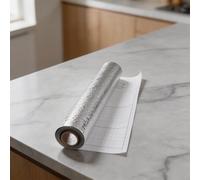 SiSinkal Lámina de aluminio resistente al calor para paredes de cocina, protección contra aceite, agua y calor, respaldo de PVC con líneas de rejilla para un fácil corte y aplicación en suave (40 x 1