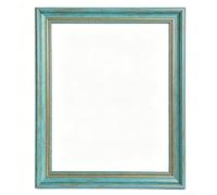 SiSinkal Marco de fotos de resina para pinturas al óleo y lienzo modelo de arte de 20 x 20 cm, exhibición de arte de construcción de resina para decoración de pared de oficina en casa (azul pavo real)