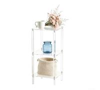 SiSinkal Mesa auxiliar de acrílico transparente de 2 niveles para montaje sin herramientas, mesita de noche de 7.1 x 7.1 pulgadas, resistente a los arañazos para dormitorio, sala de estar, baño (3