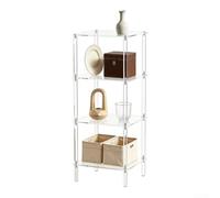 SiSinkal Mesa auxiliar de acrílico transparente de 2 niveles para montaje sin herramientas, mesita de noche de 7.1 x 7.1 pulgadas, resistente a los arañazos para dormitorio, sala de estar, baño (4