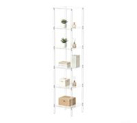 SiSinkal Mesa auxiliar de acrílico transparente de 2 niveles para montaje sin herramientas, mesita de noche de 7.1 x 7.1 pulgadas, resistente a los arañazos para dormitorio, sala de estar, baño (6