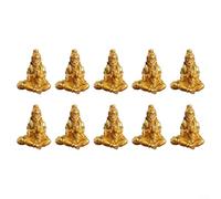 SiSinkal Paquete de 10 mini figuras de elefante de resina, adornos de decoración del sudeste asiático de 3 a 3,5 cm para terrario, hogar, oficina, estante de exhibición (11#meditación)