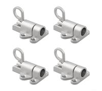SiSinkal Paquete de 4 cierres automáticos de puerta de aleación de aluminio para cobertizo, puerta de jardín, ventana, seguridad del hogar, fácil instalación (plateado)