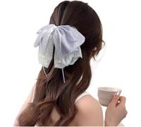 SiSinkal Pasador de pelo de encaje morado claro para mujeres retro para estilo francés Pasador de tela de moda de verano accesorio para el cabello (morado claro)