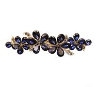 SiSinkal Pasador de resorte de aleación de zinc para mujer, diseño de gotas de lluvia, 8,5 cm, para cola de caballo, color azul (azul)