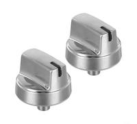 SiSinkal Pomos de quemador de cara de estufa, para estufa de gas WB03X29315, pomos de cocina de acero inoxidable, plateado, paquete de 2, compatibles con rangos de gas seleccionados
