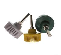 SiSinkal Rafor de 2 pulgadas para ruedas de pulido de disco de cerdas de esfera 50/80/120 cepillo abrasivo de goma esmeril con vástago de 1/4 pulgadas para desbarbar acabado de metal y eliminación de