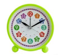 SiSinkal Reloj despertador analógico colorido para niños, reloj de escritorio de personajes grandes para aprender la hora, sonido suave para dormitorio, estudio, escuela, reloj redondo decorativo ABS