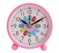 SiSinkal Reloj despertador analógico colorido para niños, reloj de escritorio de personajes grandes para aprender la hora, sonido suave para dormitorio, estudio, escuela, reloj redondo decorativo ABS