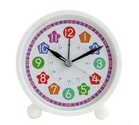 SiSinkal Reloj despertador analógico colorido para niños, reloj de escritorio de personajes grandes para aprender la hora, sonido suave para dormitorio, estudio, escuela, reloj redondo decorativo ABS