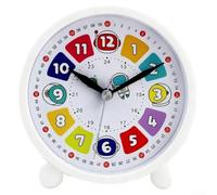 SiSinkal Reloj despertador analógico colorido para niños, reloj de escritorio de personajes grandes para aprender la hora, sonido suave para dormitorio, estudio, escuela, reloj redondo decorativo ABS