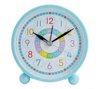 SiSinkal Reloj despertador analógico colorido para niños, reloj de escritorio de personajes grandes para aprender la hora, sonido suave para dormitorio, estudio, escuela, reloj redondo decorativo ABS