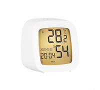 SiSinkal Reloj despertador digital con pantalla LCD grande, monitor de temperatura y humedad, luz activada por voz, repetición inteligente, formato de hora dual para mesita de noche, sala de estudio