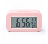SiSinkal Reloj despertador LCD inteligente 89X30X51mm Material ABS para visualización de temperatura de tiempo para niños Estudiantes Dormitorio Escritorio Viajes (rosa)