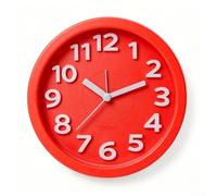 SiSinkal Reloj despertador silencioso de cuarzo para grandes números elevados para estudiantes, escritorio, dormitorio, uso de plástico ABS, 12 x 12 x 4 cm (rojo)