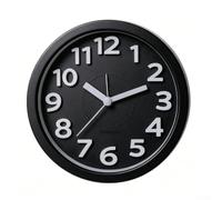SiSinkal Reloj despertador silencioso de cuarzo para grandes números elevados para estudiantes, escritorio, dormitorio, uso de plástico ABS, 12 x 12 x 4 cm (negro)