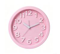 SiSinkal Reloj despertador silencioso de cuarzo para grandes números elevados para estudiantes, escritorio, dormitorio, uso de plástico ABS, 12 x 12 x 4 cm (rosa)