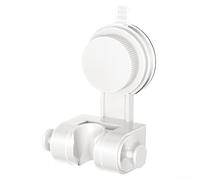 SiSinkal Soporte para cabezal de ducha sin taladro con ángulo ajustable, soporte de ventosa resistente para paredes de baño, diseño de doble gancho para accesorios, se adapta a la mayoría de tubos de