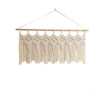 SiSinkal Tapiz bohemio tejido a mano para colgar en la pared, arte nórdico de poliéster para sala de estar, dormitorio, diseño intrincado tejido, 135 x 60 cm (B)