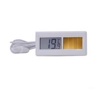 SiSinkal Termómetro digital con sensor de energía solar, pantalla LCD con cable de 1 metro, rango de 50 C a 70 C, sonda resistente a la intemperie para uso en interiores y exteriores, color blanco